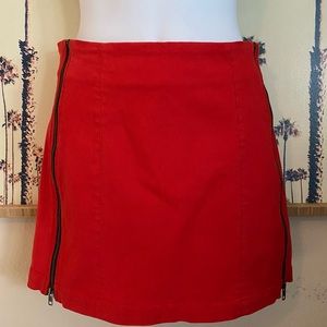 LF CARMAR denim double side zip skirt